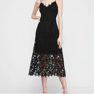 Express Floral Lace Midi Dress XS